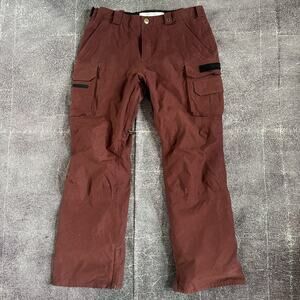 Men's Burton Analog Maroon Red Fleece Lined Ruck Snowboard Winter Ski Pants Sz M